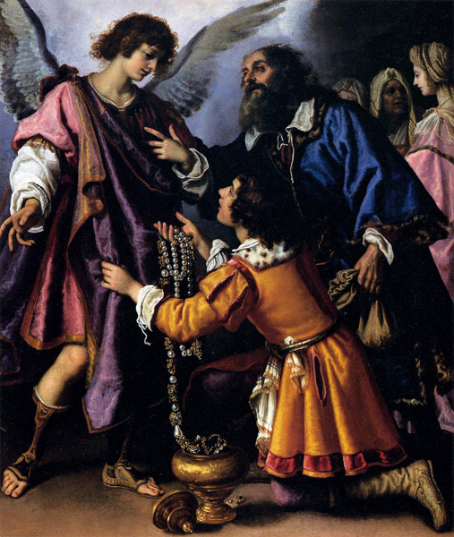Archangel Raphael Refusing Tobias's Gift. 1612