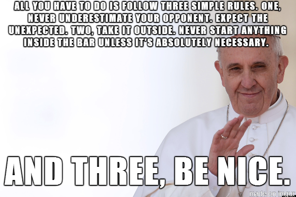 Bergoglio the bouncer